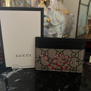 Gucci Supreme King Snake cardholder